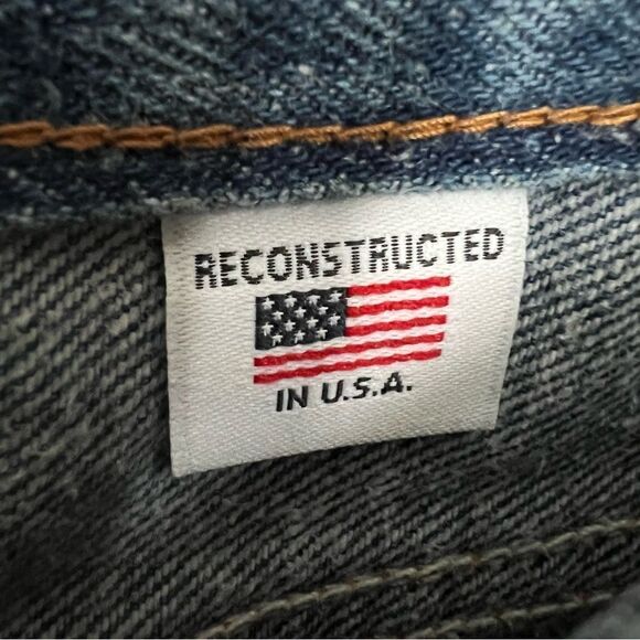 Levi's Re/Done High Rise Denim Mini Skirt Womens 28/6 Upcycled Repurposed - Picture 6 of 11